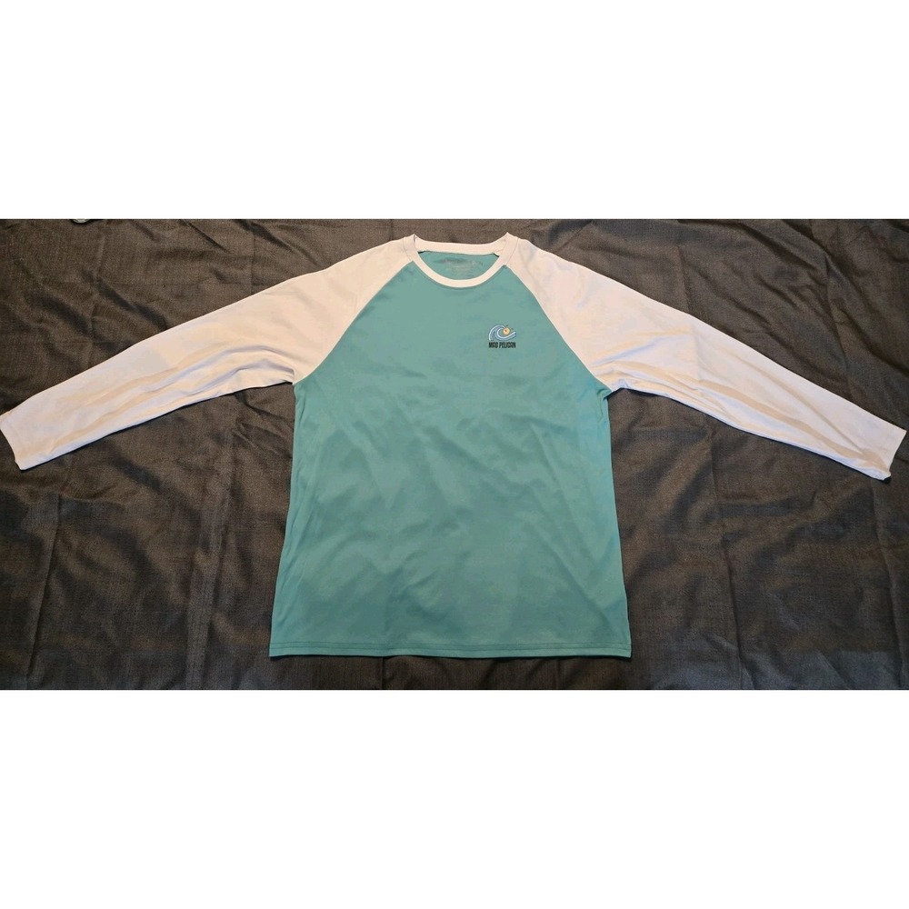 New‎ MadPelican Aqua White Long Sleeve Performance Fishing Shirt Large UPF Beach
